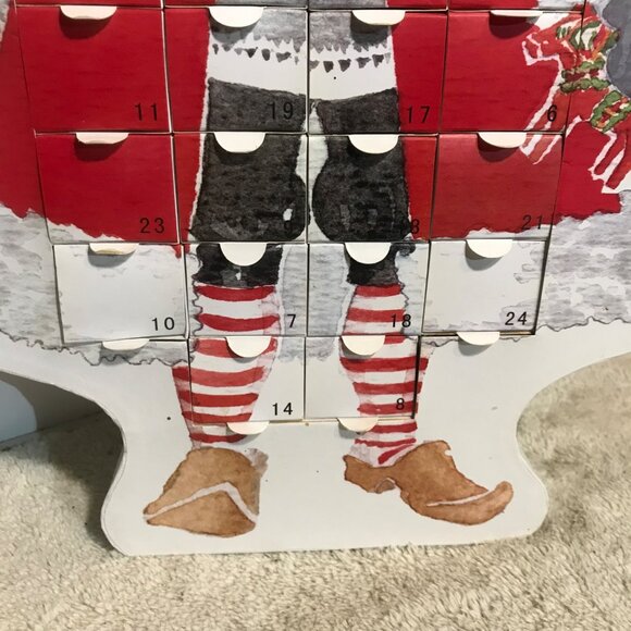 Ikea Santa Claus Advent Calendar Reusable 24 Drawers Heavy Cardboard Julmys 18" - Picture 4 of 16